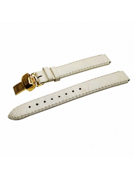 Ремешок для часов Balmain белый 12 мм с желтой клипсой